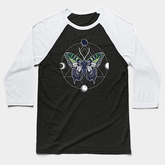 Aromantic Butterfly Baseball T-Shirt by Psitta